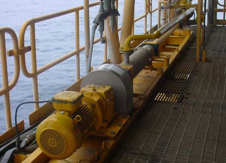 PCM pump for open drain on an offshore platform in Quatar