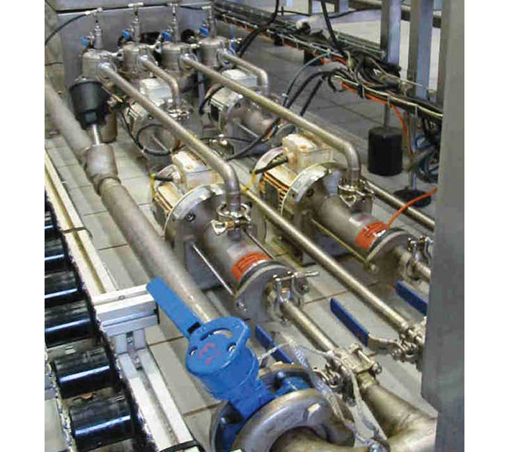 Photo de la pompe à cavité progressive alimentaire en inox PCM EcoMoineau™ CF stator flottant sur site