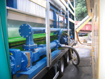 Filter press installed on trucks